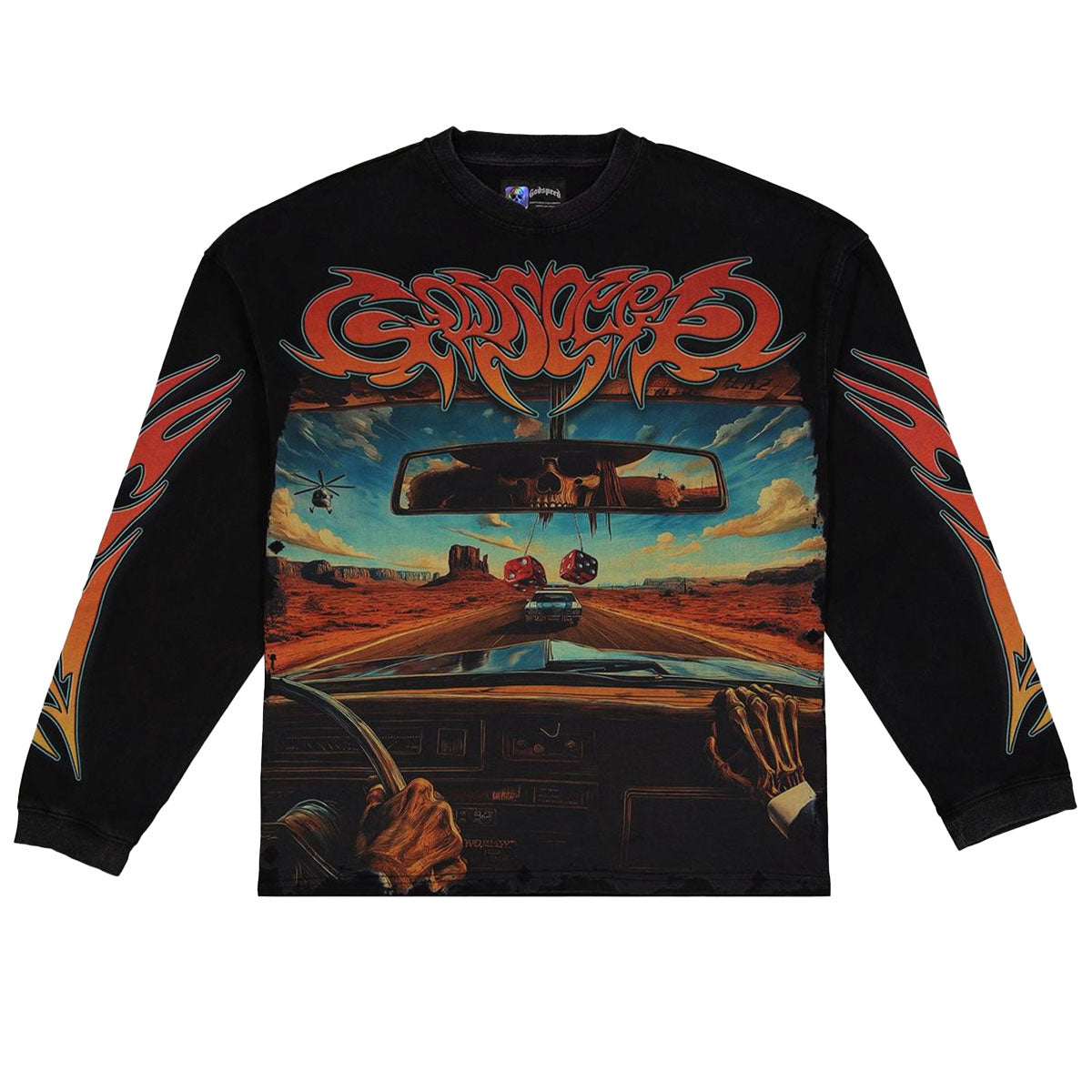 On The Run Long Sleeve Tee | Black Wash