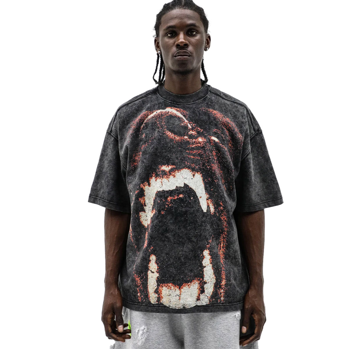 Under Dog Tee | Acid Wash Black