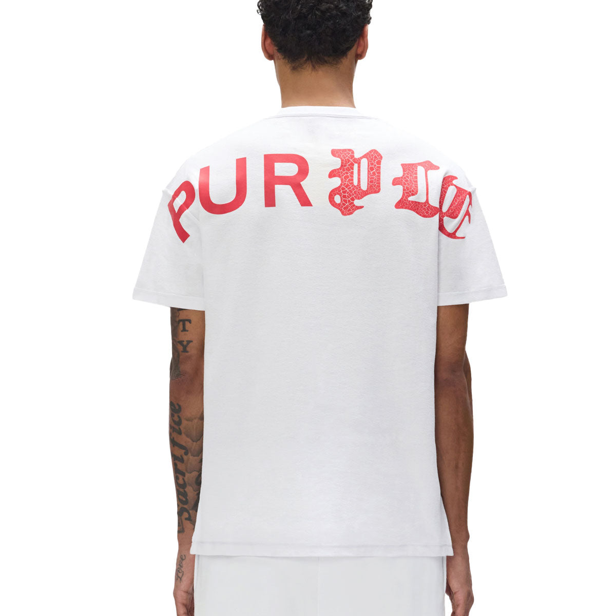 Half & Half Wordmark Tee | White