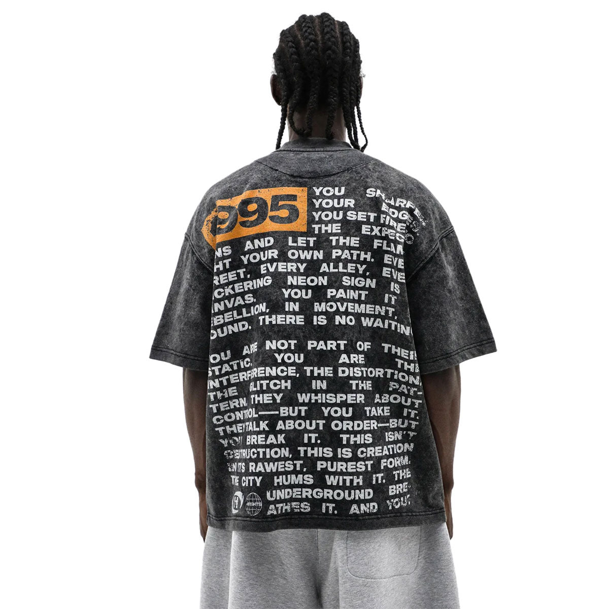 Under Dog Tee | Acid Wash Black