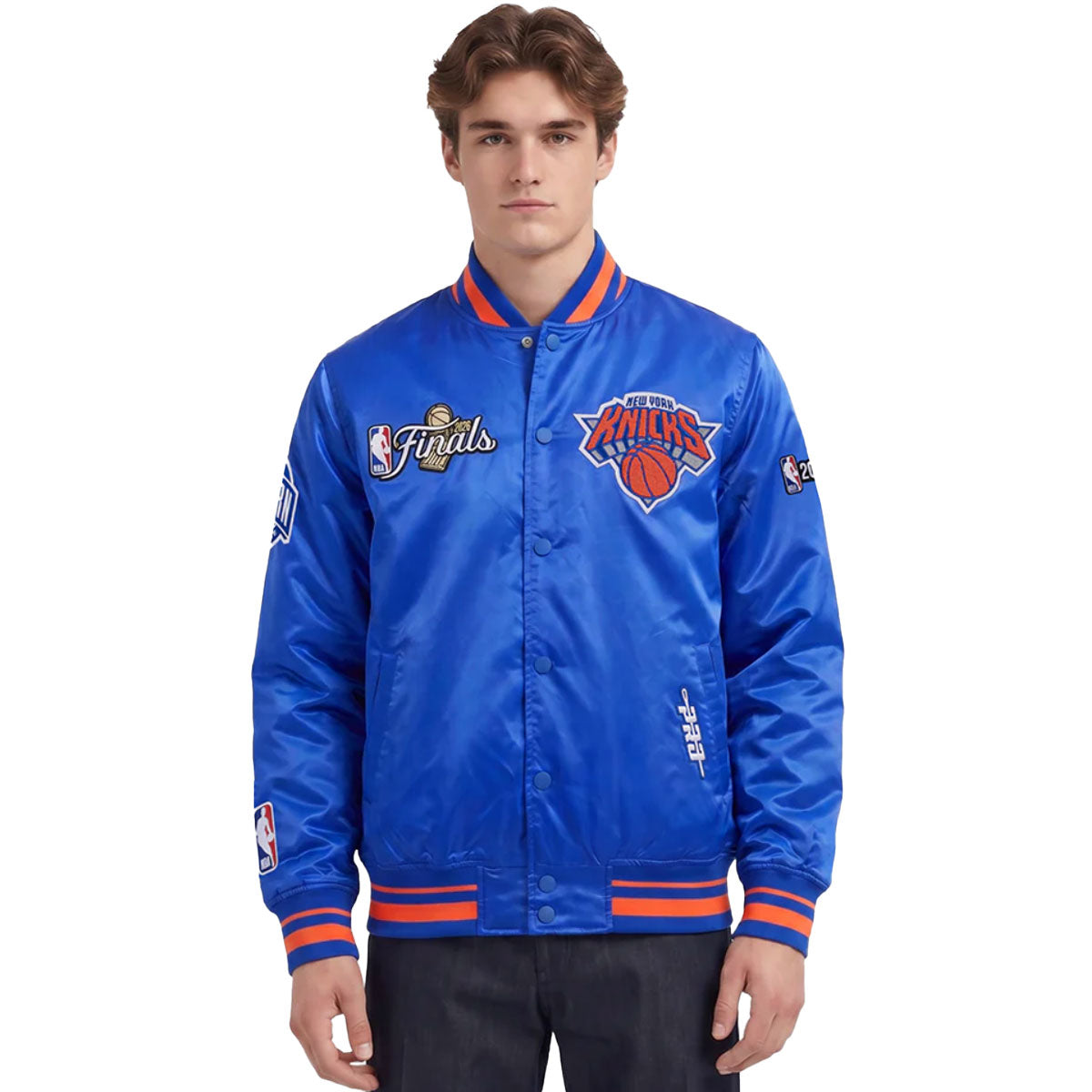 New York Knicks 2026 NBA Championship Satin Jacket | Royal Blue/Orange