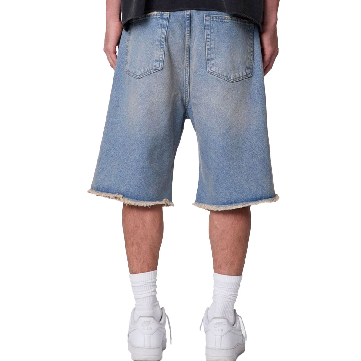 Baggy Distressed Denim Shorts | Lt. Blue