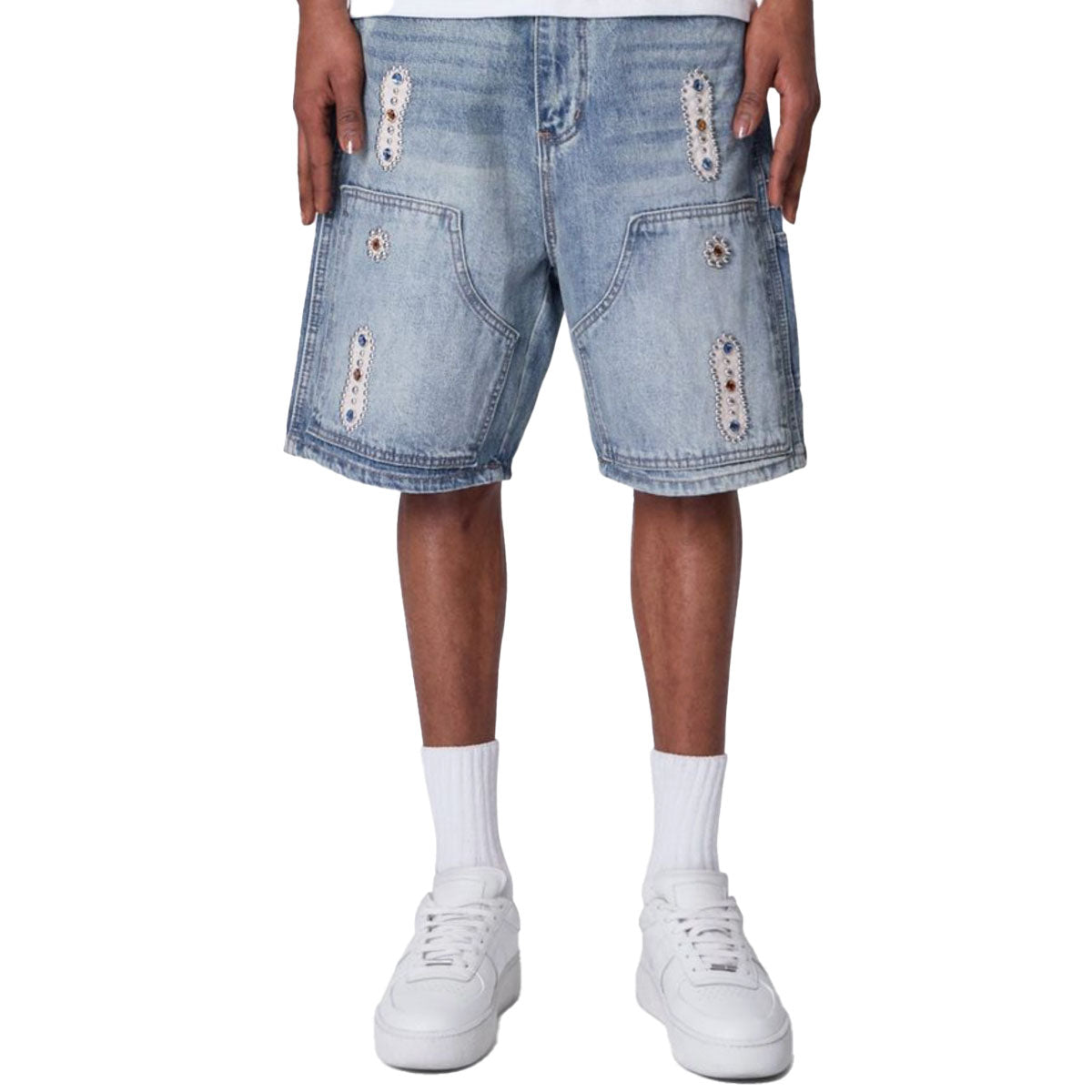 Western Jewel Denim Shorts | Blue