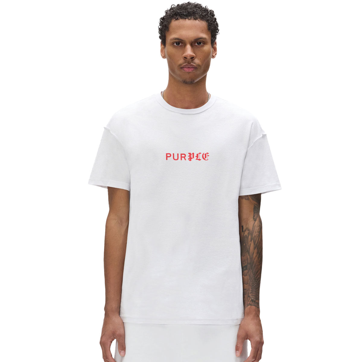 Half & Half Wordmark Tee | White