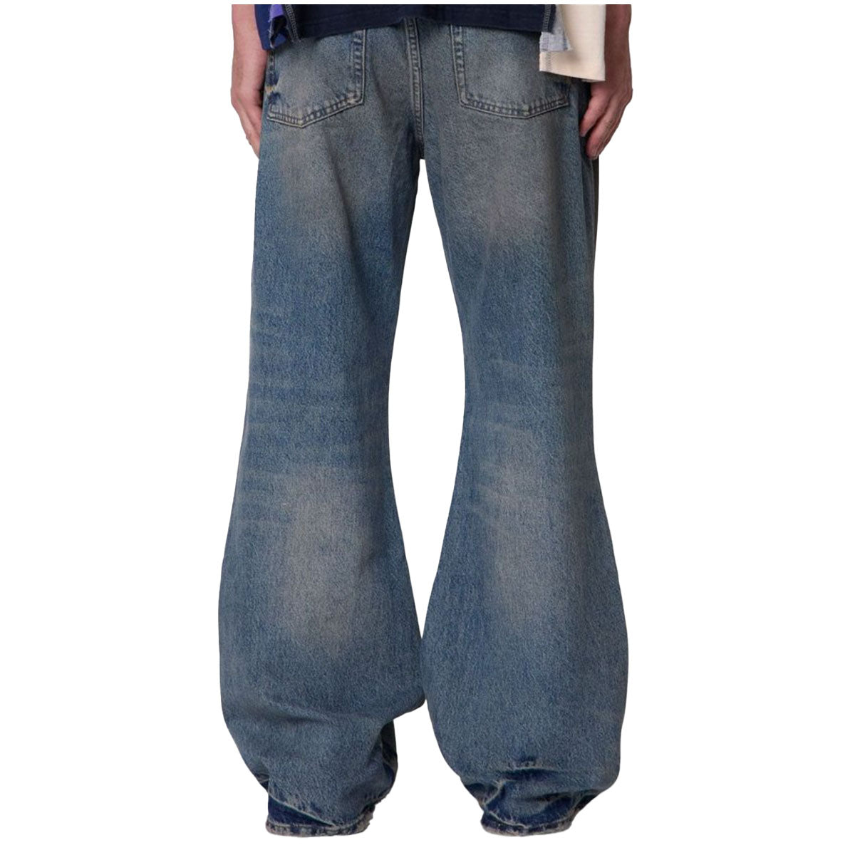 Distressed Kick Flare Denim | Washed Blue