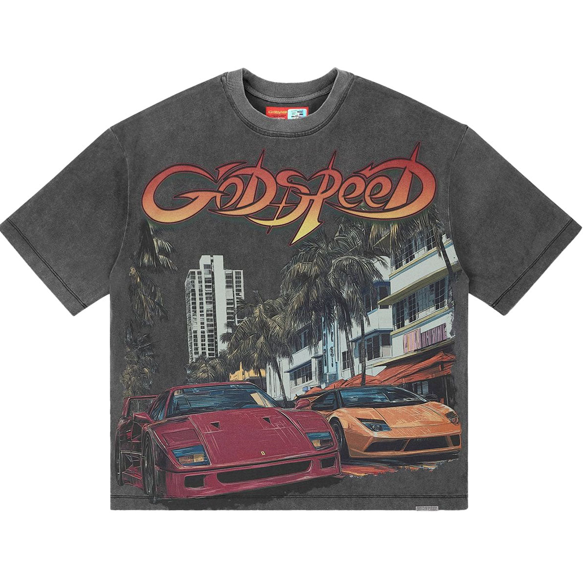 South Beach Drive Miami Superrun Tee | Grey Wash